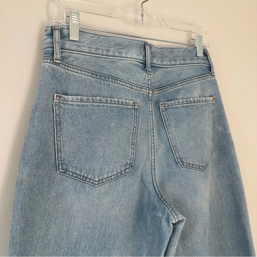 Express Women’s Wide Leg High Rise Jeans Classic Blue Casual Straight Size 4 - Picture 11 of 16